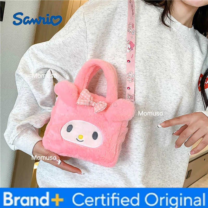 Sanrio Anime Bag Kawaii Kuromi Cinnamoroll Melody Cartoon Plush Handbag Cosmetic Bag Travel Storage Bag Girl Birthday Gifts H251230