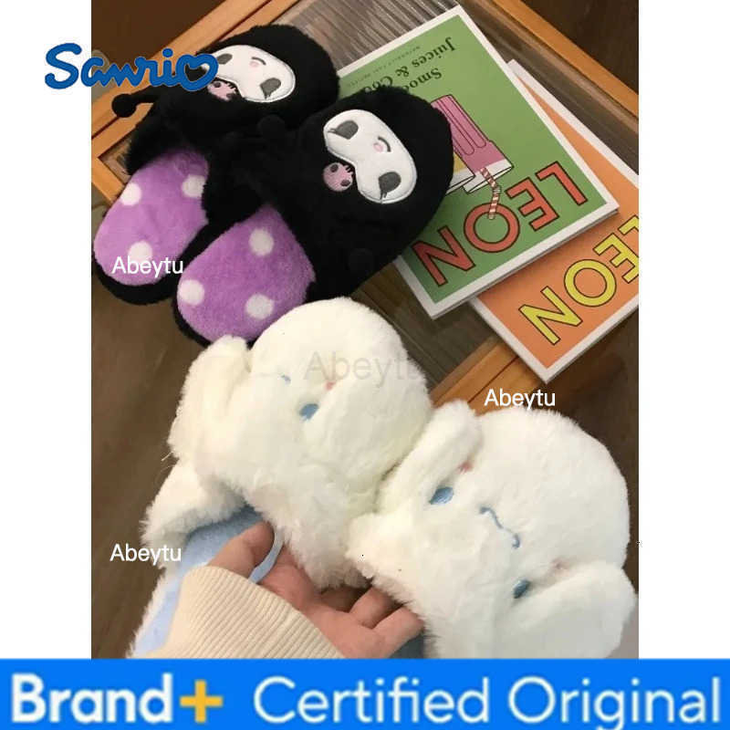 Sanrio warm slippers Kuromi My Melody home cotton shoes cute cinnamon rolls indoor slippers plush slippers female autumn H251230