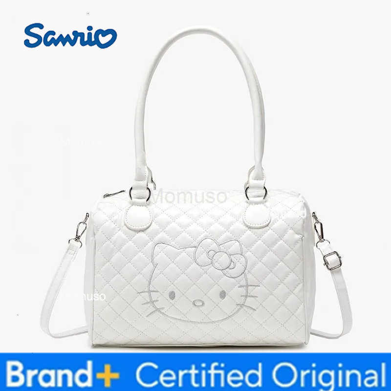 Sanrio Kawaii Hello Kitty Handbag Girl Cute Embroidery Soft Leather Single Shoulder Handbag Large Capacity Travel Bag for Outings H251230