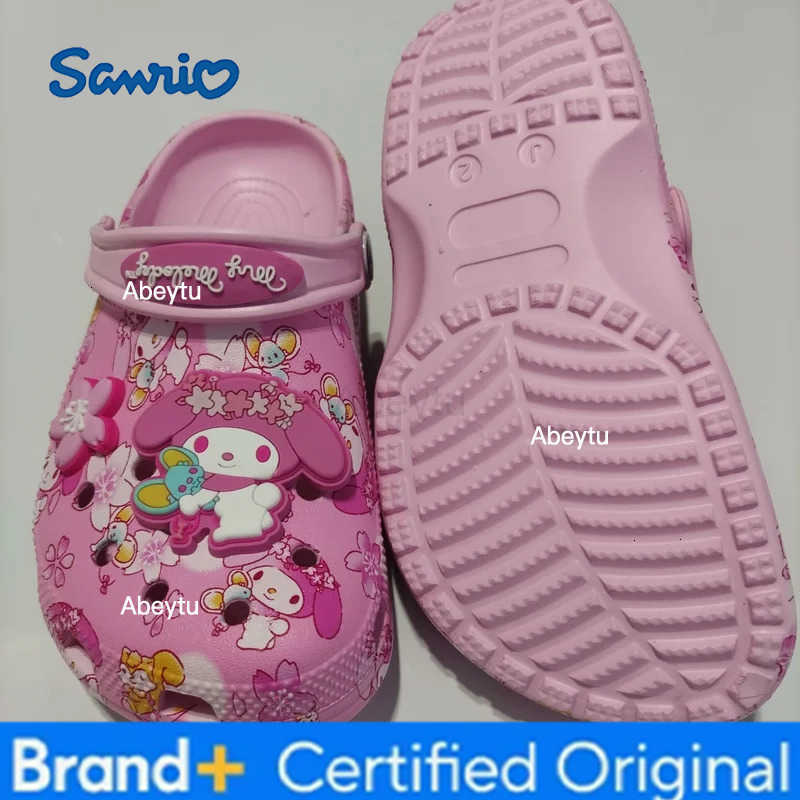 Sanrio Childrens Hole Shoes Cute Cartoon My Melody Printing Slippers Sandals Outdoor Beach Shoes Non-Slip Wear Resistant Fashionable H251230