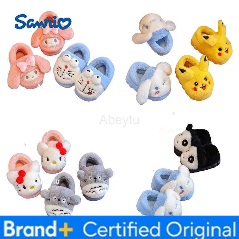 Sanrio Hello Kitty Shoe Kuromi Slippers Pochacco Shoe Melody Cotton Shoes Kawaii Christmas Gift Cured Children Cotton Slippers H2512301