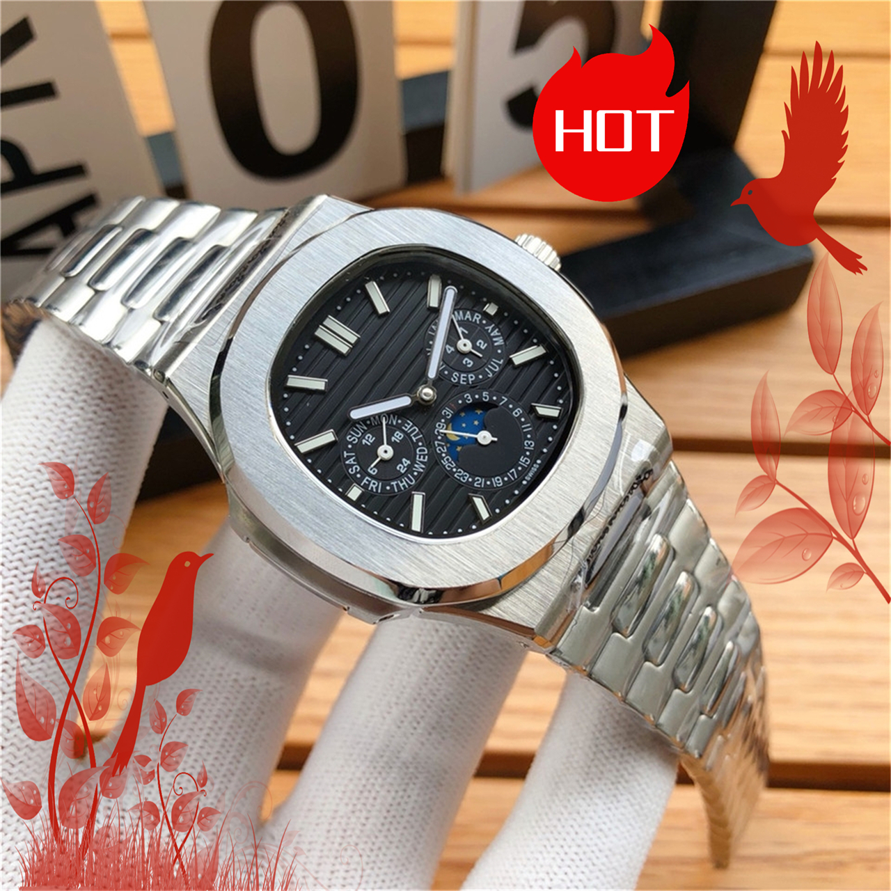 Men women Aquanaut nautilussity 5740 Master design automatic mechanical movement watch luxury fashion sport waterproof sapphire glass same MENS Wristwatches #175