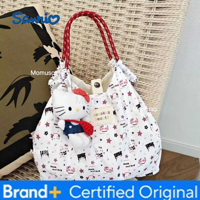 Sanrio Hello Kitty Cartoon Cute Anime Peripheral Printed Shoulder Bag Distinctive Creative Large Capacity Handbag Holiday Gift H251230