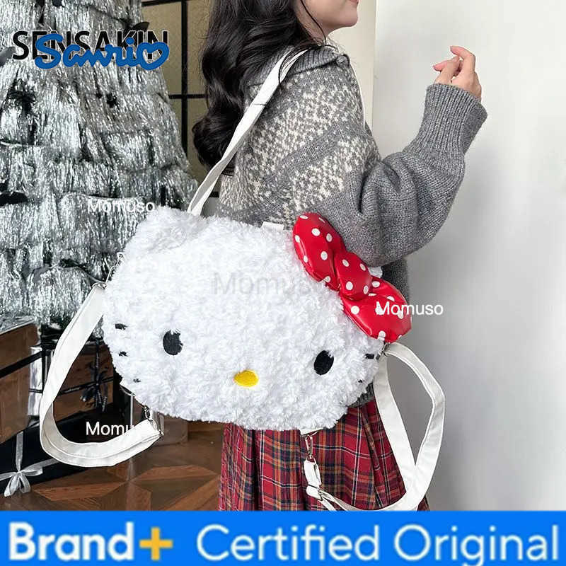 Sanrio Anime Melody Tote Bag Sweet Kawaii Girl Shoulder Bag Plush Student Backpack Pink Large Capacity Handbag Cartoon Cute Gift H2512301