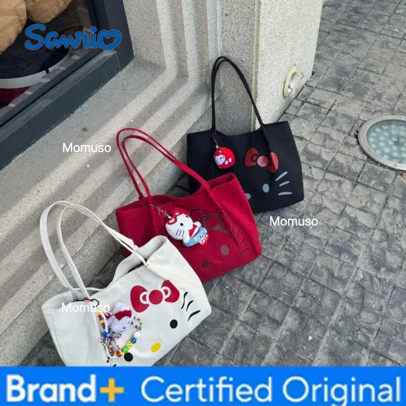Sanrio Hello Kitty Shoulder Bag Commuter Cartoon Printed Tote Bag Kawaii Large Capacity Handbag Portable Birthday Gift for Girls H251230