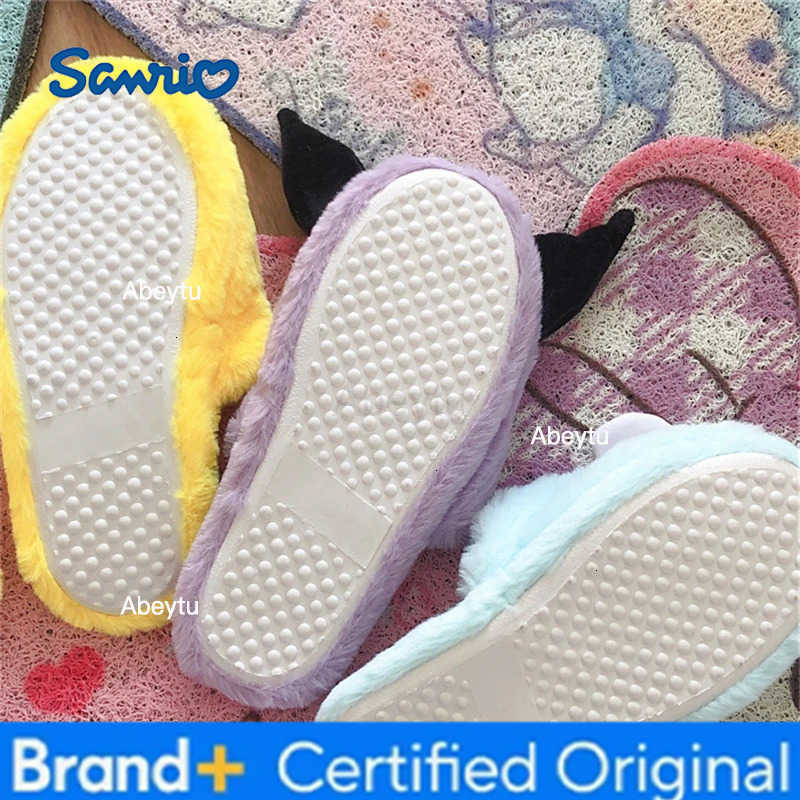 Sanrio Anime Slippers Japanese Style Indoor Slippers Home Shoes Floor Slippers Flat Non-slip Girl Kuromier Printing Pink Purple Gifts H251230