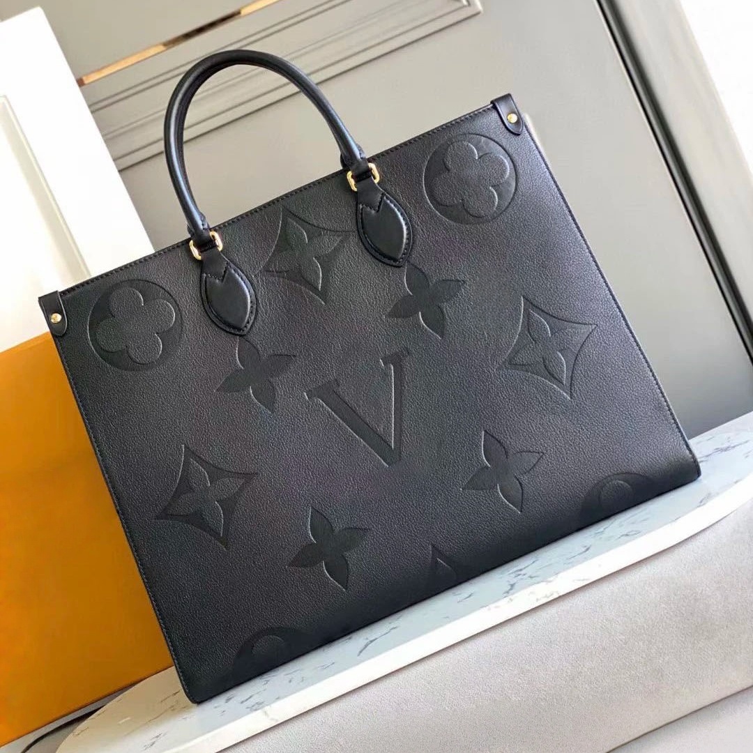 Onthegoities Designer Bag On the go Embossed Black Flower Large Capacity GM MM The Tote Bags Fashion Women Shoulder Bags Lady Crossbody Luxury Handbag Female Purse