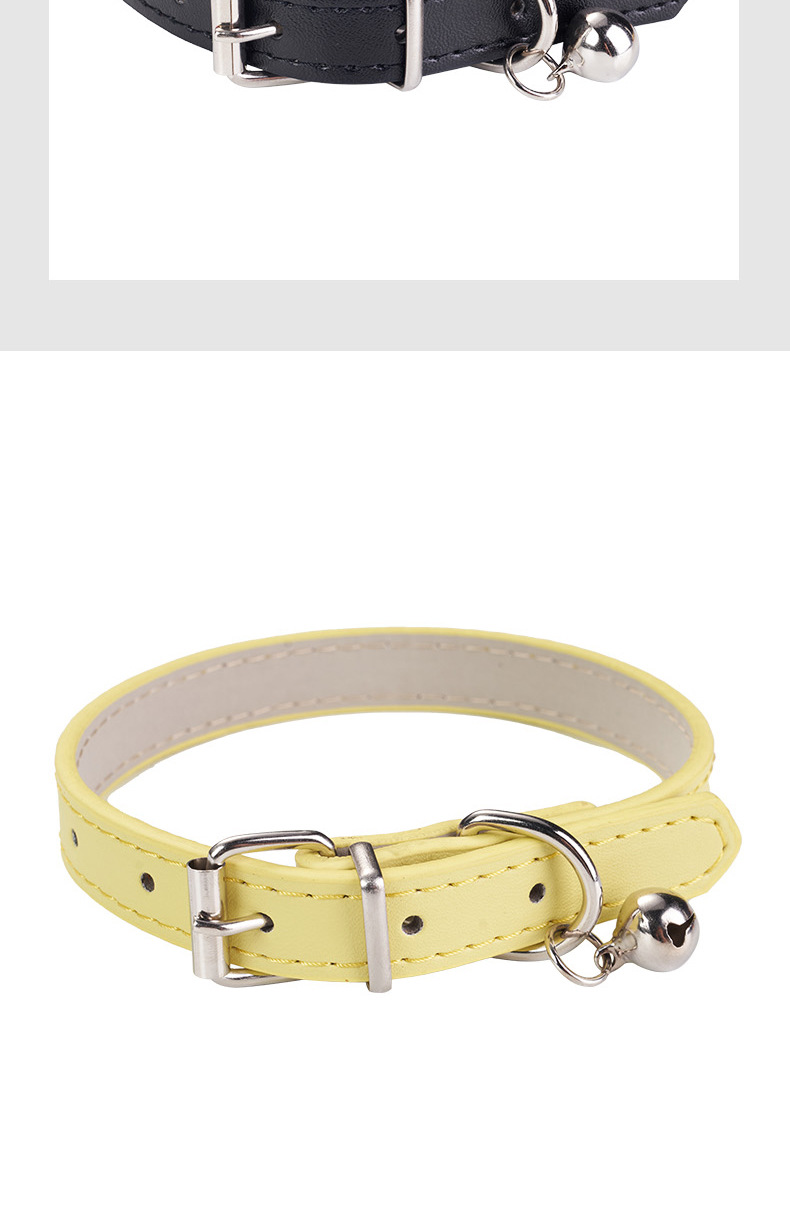 Eco Friendly PU Cat Dog Collar Soft Comfortable Pet Necklace with Bell Japanese Style Cute Fashion Accessory for Pets