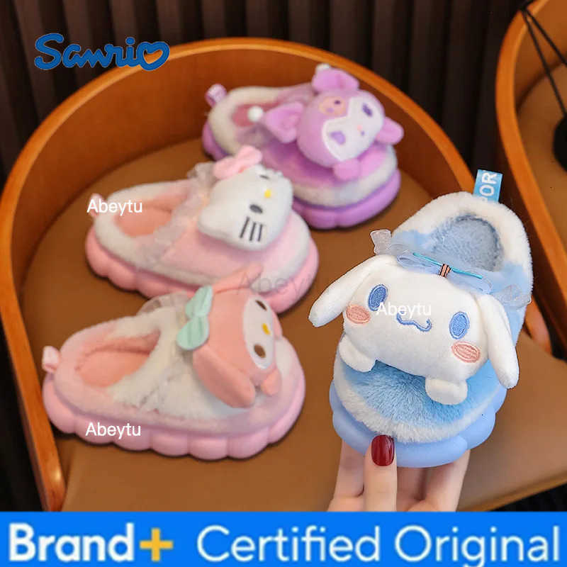 Sanrio New Autumn And Winter ChildrenS Cotton Slippers For Boys And Girls Cute Cartoon Indoor Slippers For Infants And Young Children H251230