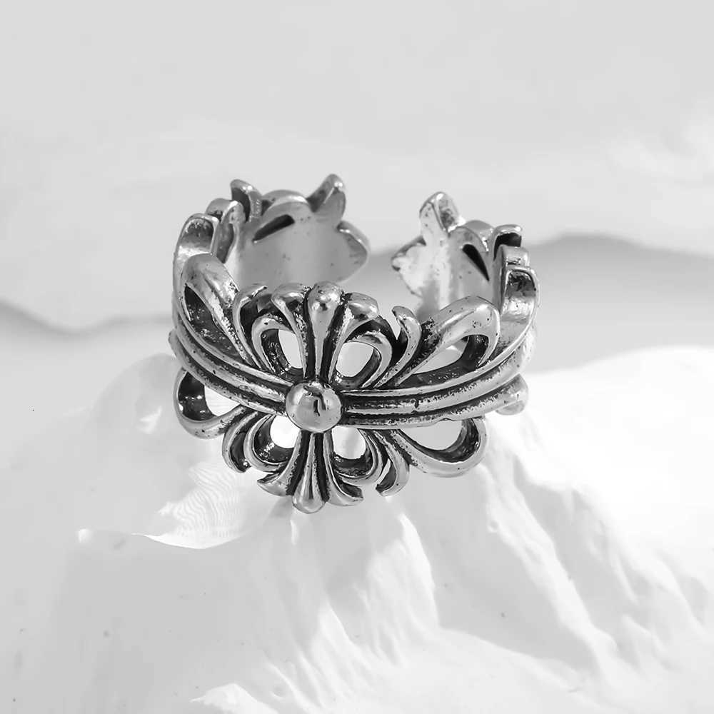 New retro opening ring cross men and women fashion personality net red couple index finger ringXJ251230