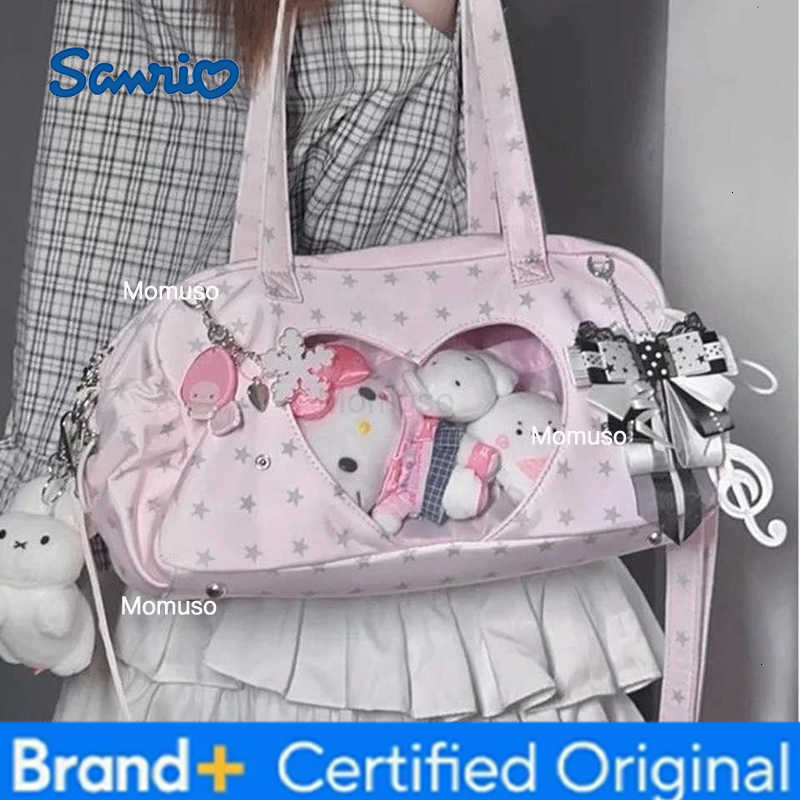 Sanrio Y2k Star Anime Angel Itabag Girls Cute Transparent Heart Display Pain Bag Japanese Style Shoulder Bag JK Lolita Crossbody Bag H2512301