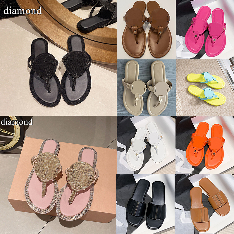 free shipping luxury sandals designer women flat burchly slippers diamond sparkling womens slides shoes comfortable beach wedding shoes Flip Flops rhinestone