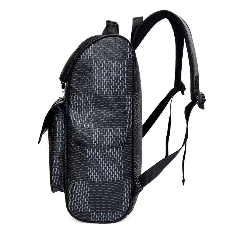 New Large Capacity Casual Fashion Korean Version Connector Men's PU Leather Laptop File School Bag College Student Backpack