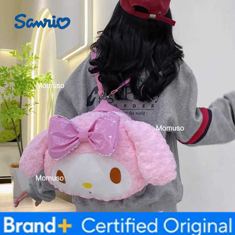 Sanrio Hello Kitty Tote Bag Sweet Kawaii My Melody Girl Cartoon Cute Plush Student Backpack Large Capacity Shoulder Bag Handbag H251230