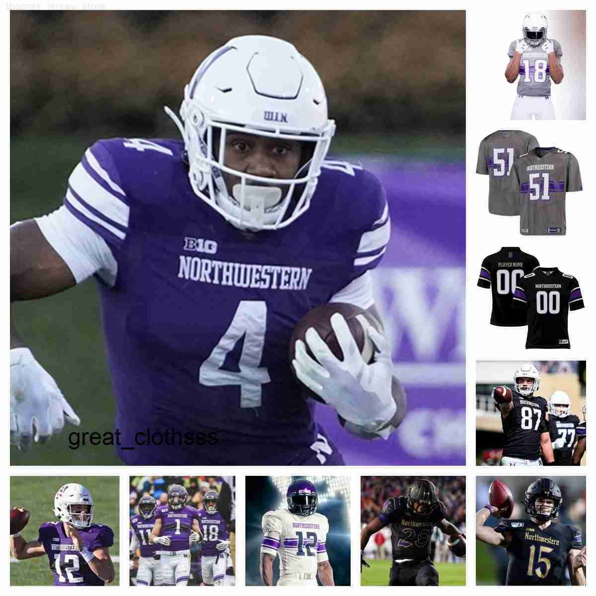 Northwestern Wildcats Football Jersey 3 Ryan Hilinski 8 Henning 19 Reggie Fleurima 42 Anto Saka 14 Cam Johnson 37 Uihlein 72