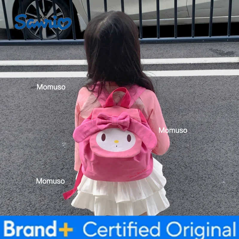 Sanrio Sanrios Child Backpack Kuromi Hello Kittys Cartoon Kawaii Girl School Bag Light Small Canvas Breathable Printing Anime Figure H251230