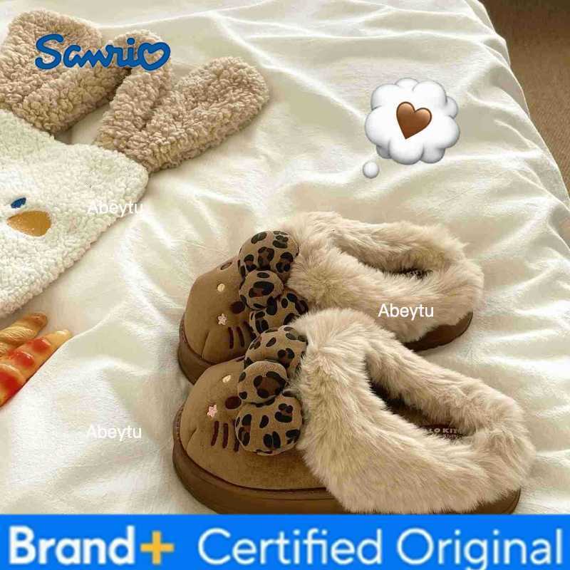 Sanrio Hello Kitty Cartoon Cute Cotton Slippers Women Autumn Winter Anti Slip Wear-Resistant Warm Plush Eva Slippers Outdoor Home Gift H251230