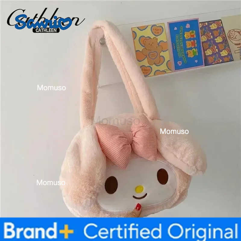 Sanrio Kuromi Cinnamoroll Kawaii Cute Cartoon Shoulder Bag My Melody Black Beauty Plush Fashion Handbag Holiday Gift Wholesale H251230