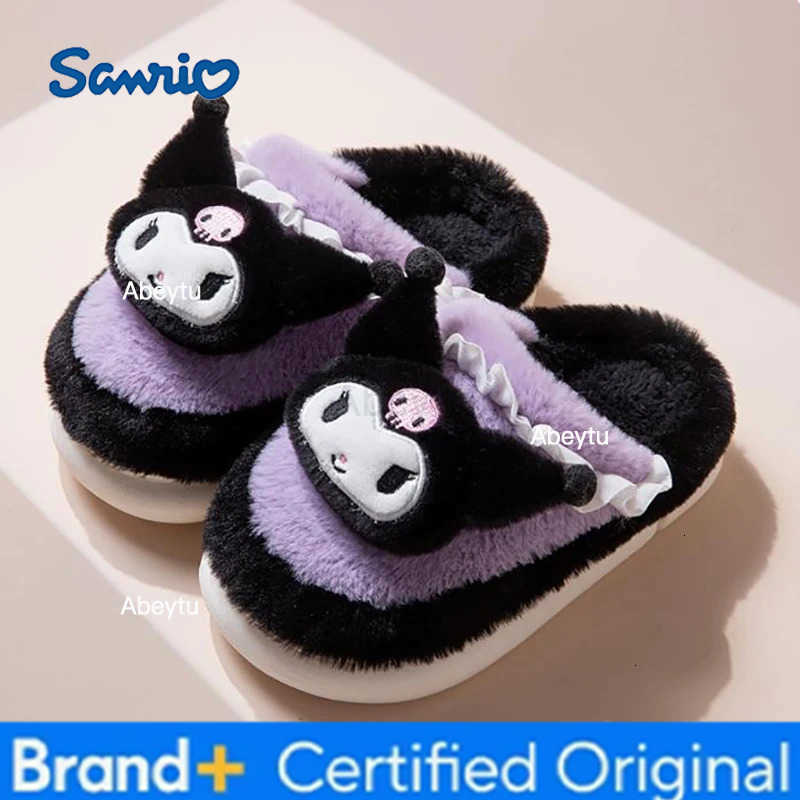 Sanrio Cute Kitty Kunomi Cat Cotton Slippers WomenS Fur Slippers Suitable For Wear In Autumn And Winter Soft Soled Warm Cotton Shoes H251230