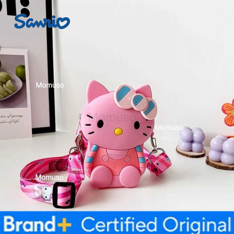 Sanrio Hot In Stock Hello Kitty Cartoon Anime-Related Kawaii Crossbody Silicone Small Bag And Coin Purse For Boys And Girls Gifts H251230