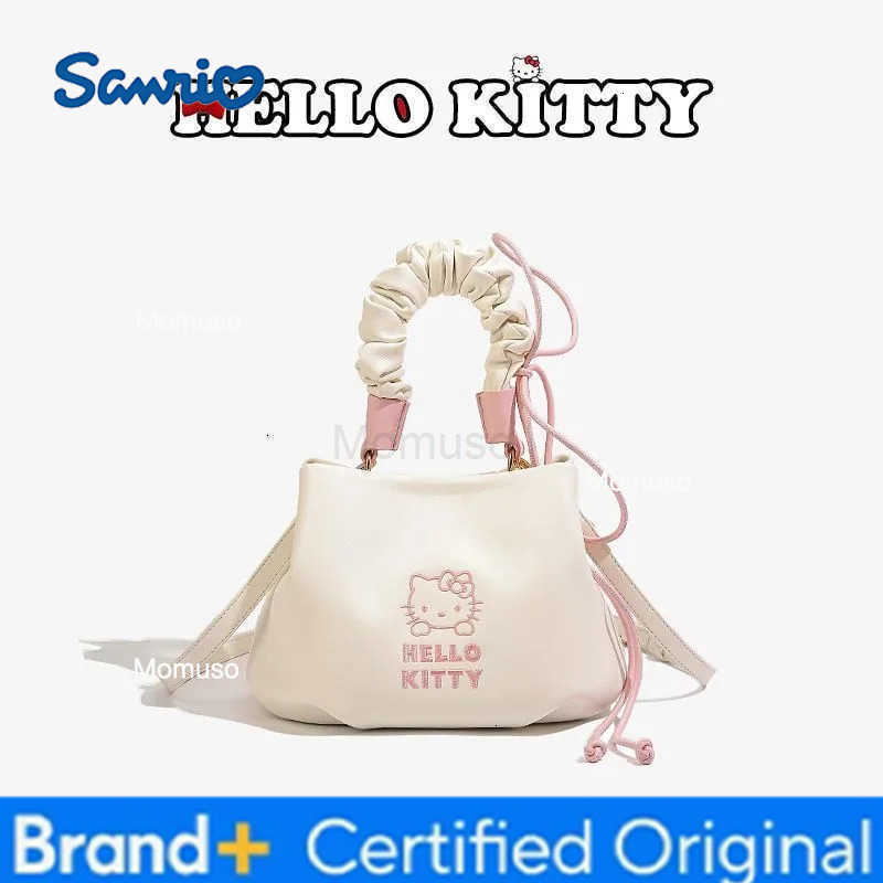 Sanrio Kawaii Hello Kitty Fashion Crossbody Bag Anime Cute Girl Advanced Versatile Handheld Bucket Bag Christmas Gift with Gift Box New H251230