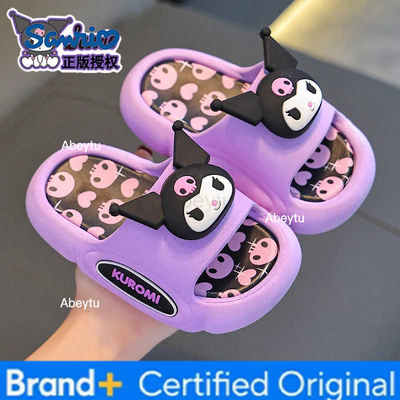 Sanrio Childrens Spring/summer Slippers Kawaii Hello Kitty Cartoon My Melody Kuromi Soft-Soled Non-Slip Beach Sandals Girl Gift H251230