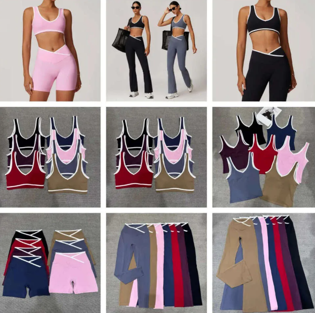 Cross high-waisted Alonessitys sets sportswear women contrasting color backless tight nude set Alonessitys women fitness clothes Yoga vest outdoors Leggings