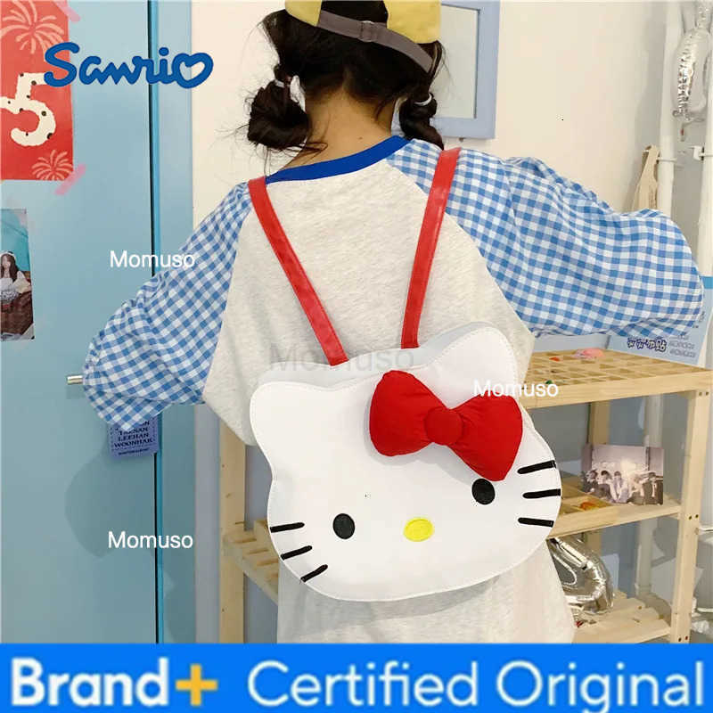 Sanrio 2025 New Hello Kitty Canvas Tote Bag Large Capacity Fashion Shoulder Bag for Women Girls School Commute Cartoon Work Backpack H251230