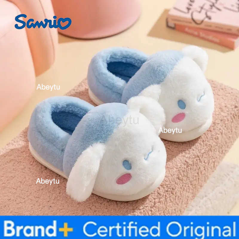 Sanrio Hello Kitty Cotton Slippers Kuromi Cinnamoroll Children Girls Package Home Shoes Cute Cartoon Melody Anti-Slip Warm Shoes H251230