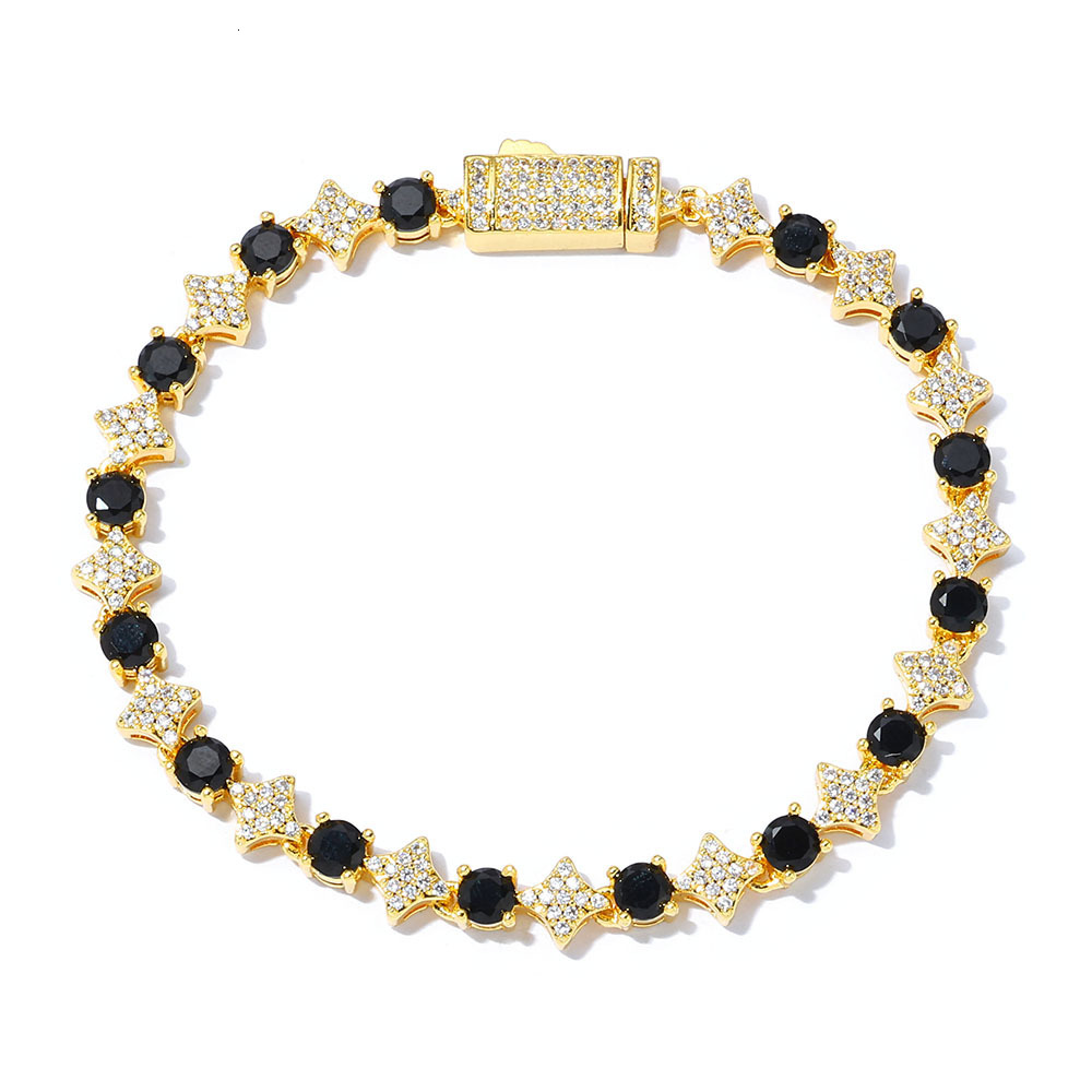 Luxury Brand Designer Jewelry European And American Hip-Hop Men's 6Mm Star Zircon Jewelry Accessories Tennis Bracelet Women's High-End Jewel