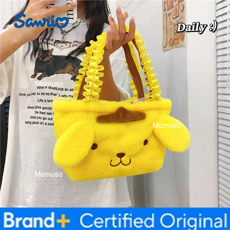 Sanrio Hello Kitty Plush Bag Kawaii Anime Handbag Cinnamoroll Kuromi Melody Cartoon Soft Stuff Shoulder Cosmetic Bags Girl Gifts H2512301