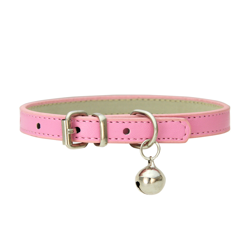 Eco Friendly PU Cat Dog Collar Soft Comfortable Pet Necklace with Bell Japanese Style Cute Fashion Accessory for Pets