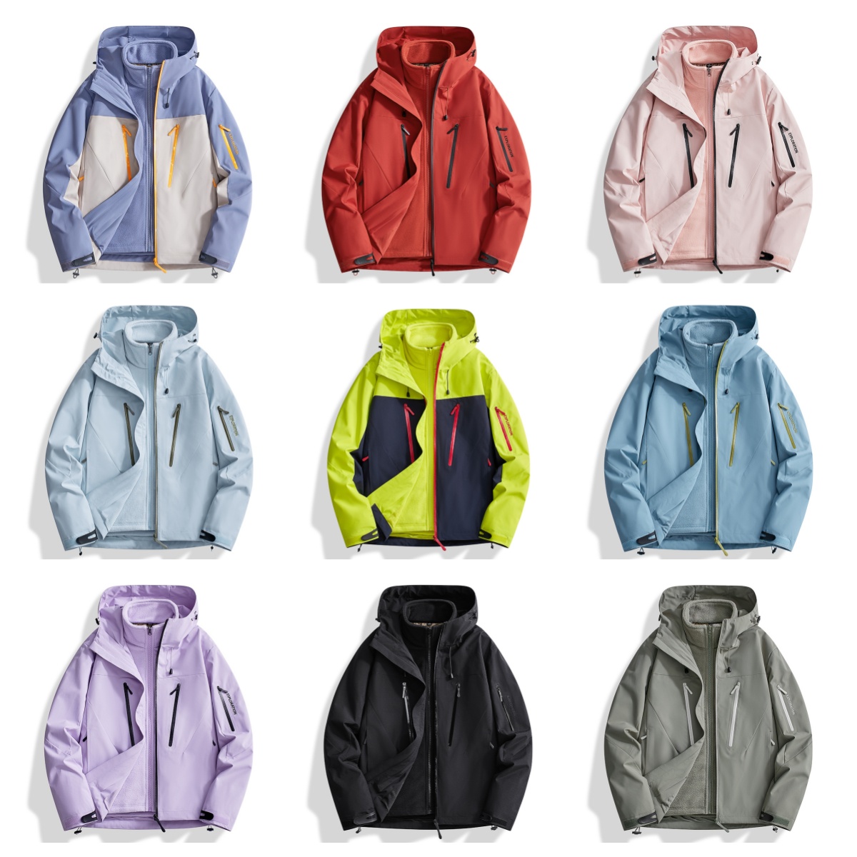 Men's Designer Bone Bird Jacket Shell Classic Bird Ski Outdoor Couple 3-in-1 Bird Coat Detachable Plush Waterproof Windproof Puffer Jacket Top