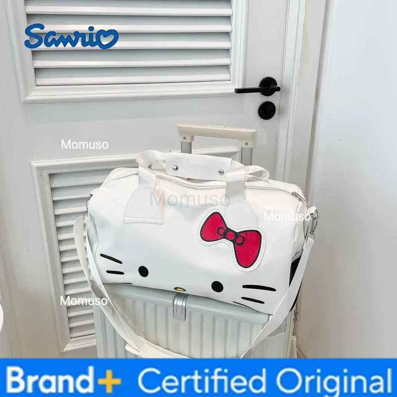 Sanrio Kawaii Hello Kitty Fashion Shoulder Bag Anime Cute Girl Large Capacity Cartoon KT Bow Outdoors Travel Bag Festival Gift New H251230
