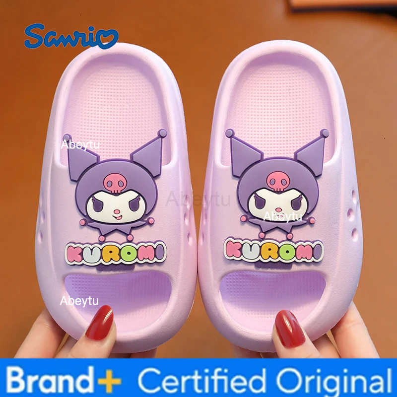 Sanrio Kuromi Childrens Slippers Cute Cartoon Girls Baby Shoes Children Non-slip Slippers Parent-Child Sandals Slippers Summer H251230