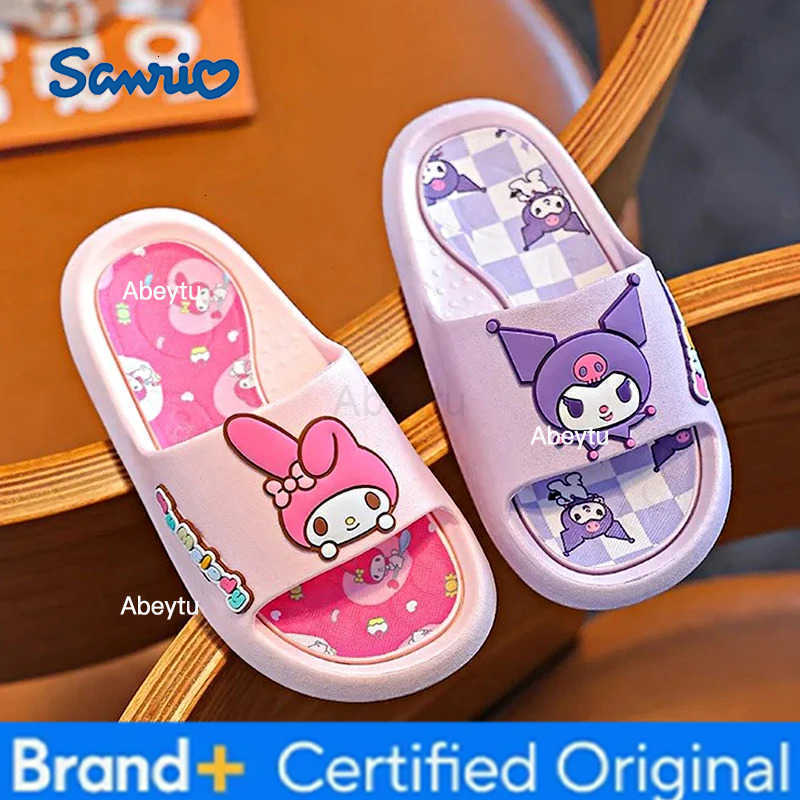 Sanrio My Melody Kuromi Hello Kitty Childrens Slippers Girl Boy Indoor Bathroom Living room Non-slip Home Parent-child Slippers Summer H251230