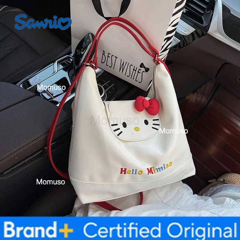 Sanrio Kitty Cute Shoulder Bag Hello Kitty Shoulder Bag Large Capacity Fashion Sweet Style Student Girl Shop Tote Bag Shoulder Bag New H2512301