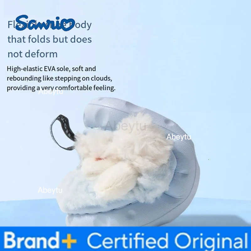 Sanrio Cinnamoroll Kuromi Winter Cartoon Child Cotton Shoes Girl Cute Plush Thicken Non-Slip Keep Warm Indoor Slippers Birthday Gift H251230