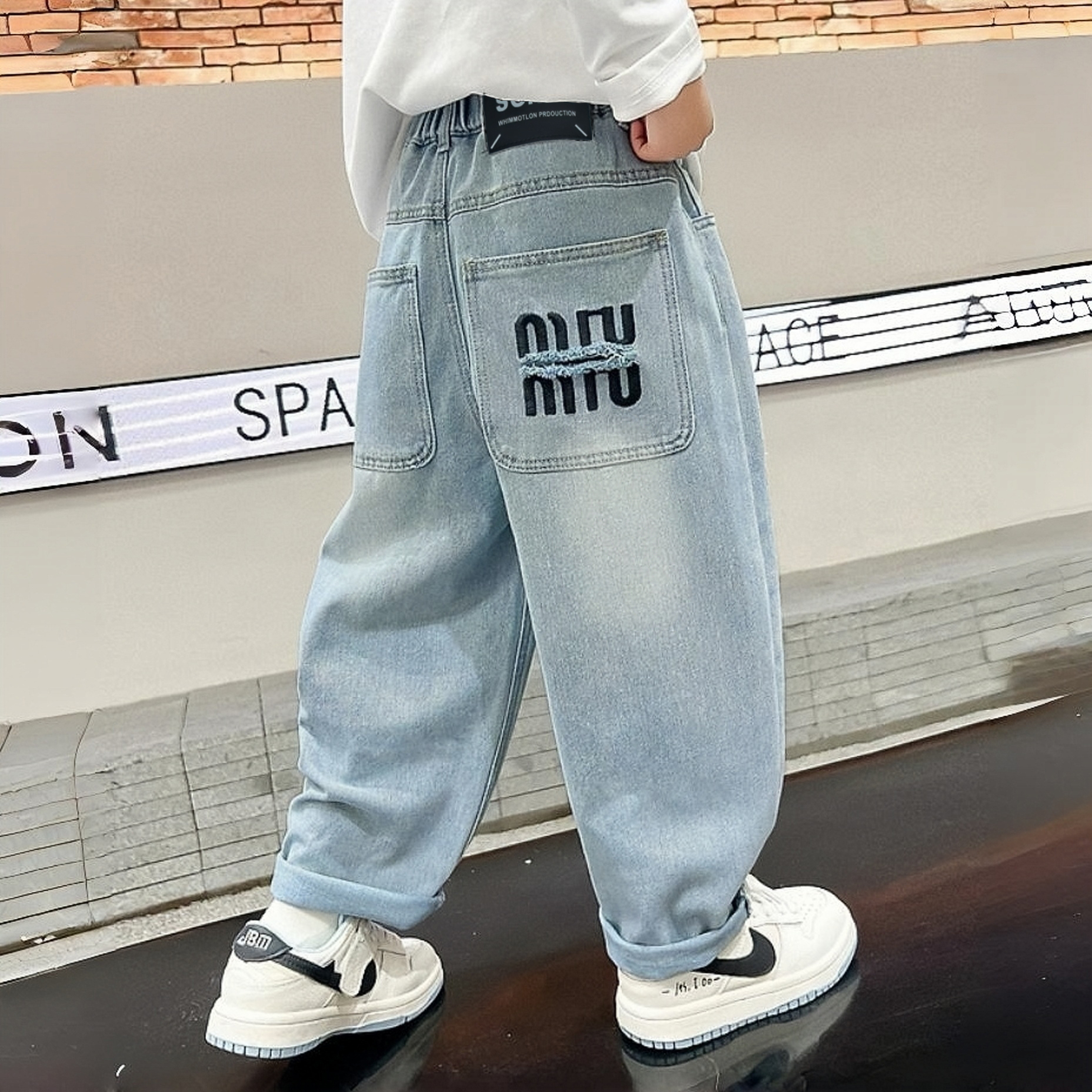 Boys' jeans summer thin casual versatile new pants mid size children's trendy trendy children's breathable pants