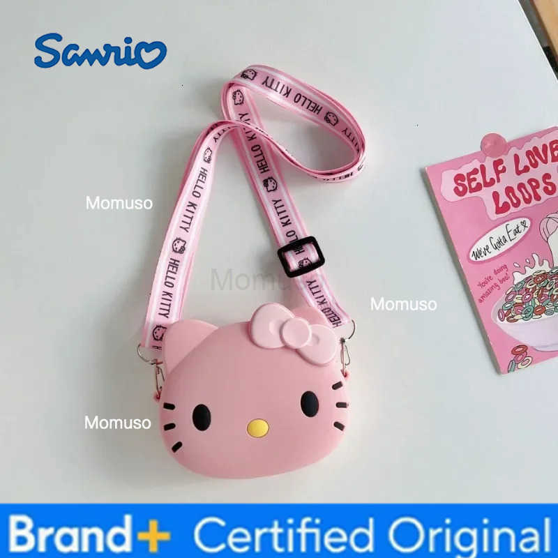 Sanrio Anime Hello Kitty Kawaii Girl Storage Bag Silicone Coin Purse Cartoon Crossbody Shoulder Bag Child Birthday Gifts H251230