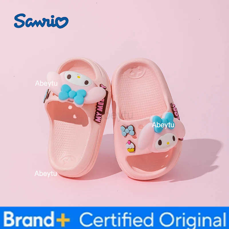 Sanrio New Summer Cute Sandals Aged 3-7 Childrens Non-Slip Closed-toe Slippers Baby Boys Girls Outdoors Garden Shoes H251230