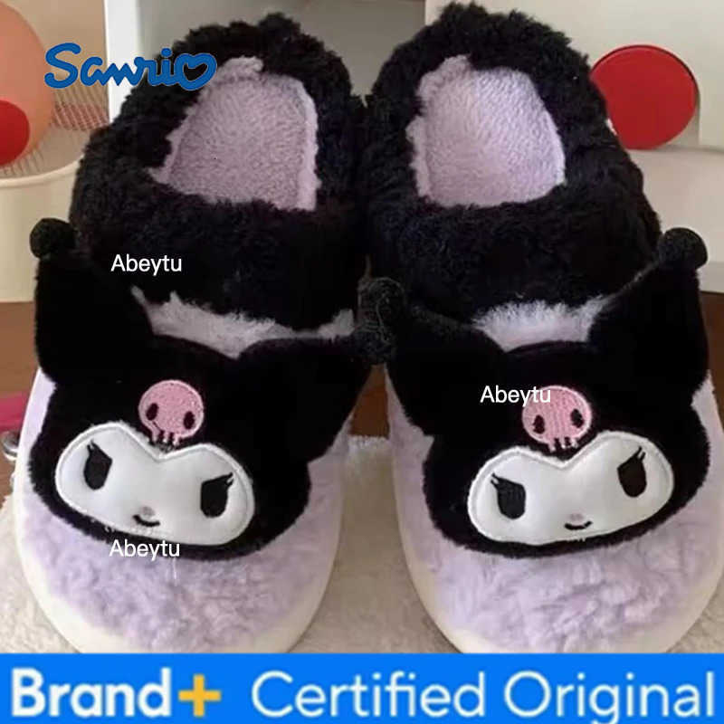 Sanrio Cute Kitty Kunomi Cat Cotton Slippers WomenS Fur Slippers Suitable For Wear In Autumn And Winter Soft Soled Warm Cotton Shoes H251230