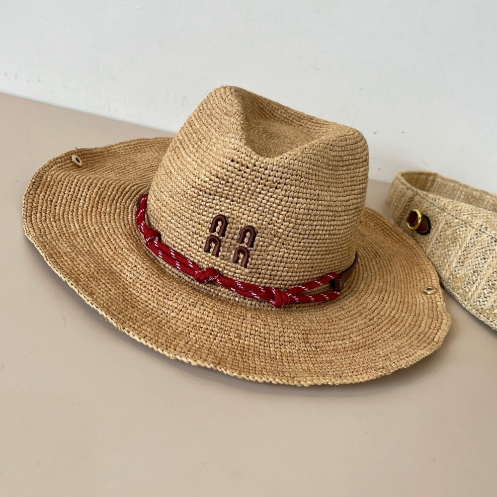 Beanie/Skull Caps Wide Brim Hats Bucket Hats Wide Brim Hats Bucket Hats High Quality Straw Hat Designer Bucket Hat For Women Summer Outdoor Sun Protection Hat