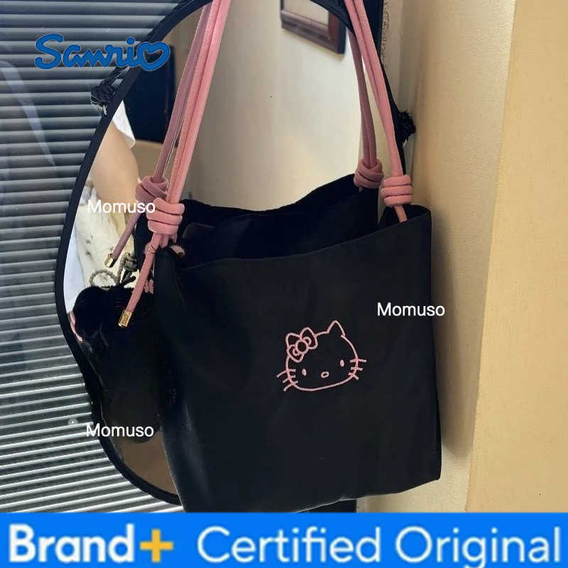 Sanrio Hello Kitty Womens Shoulder Bag Canvas bag Commuter Versatile Shoulder Handbag Shopping Bag Embroidered shoulder handbag H251230