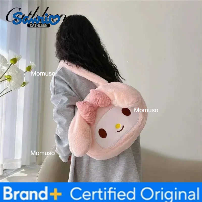 Sanrio Kuromi Cinnamoroll Kawaii Cute Cartoon Shoulder Bag My Melody Black Beauty Plush Fashion Handbag Holiday Gift Wholesale H251230