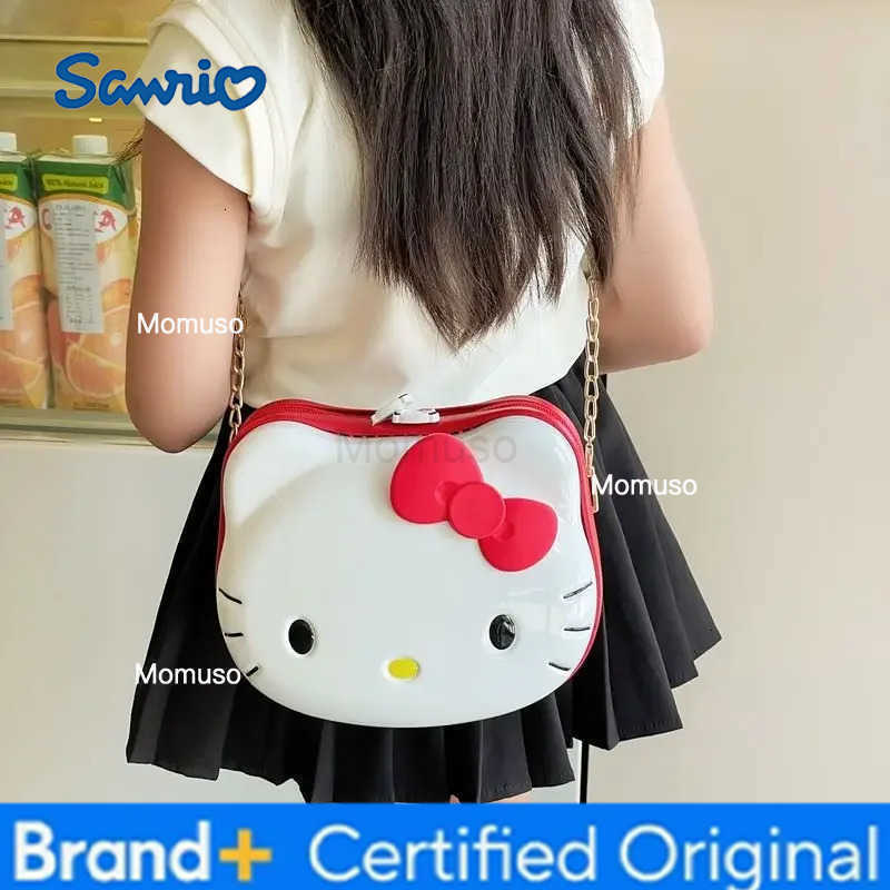 Sanrio New Cartoon Hello Kitty Kuromi Messenger Bag Girls Kawaii KT Cat Versatile Chain Childrens Shoulder Bag Holiday Birthday Gift H251230