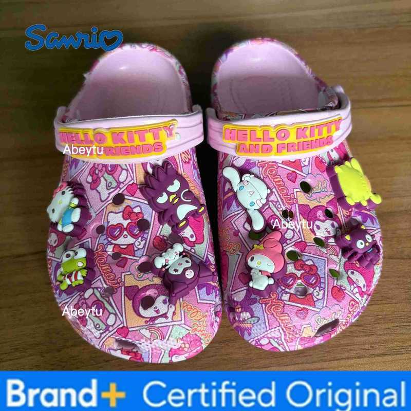 Sanrio Hellokitty Kuromi Pochacco Melody New Summer Girls Cartoon Children Slippers Non-slip Soft-soled Wrap Toe Sandals Gifts H251230