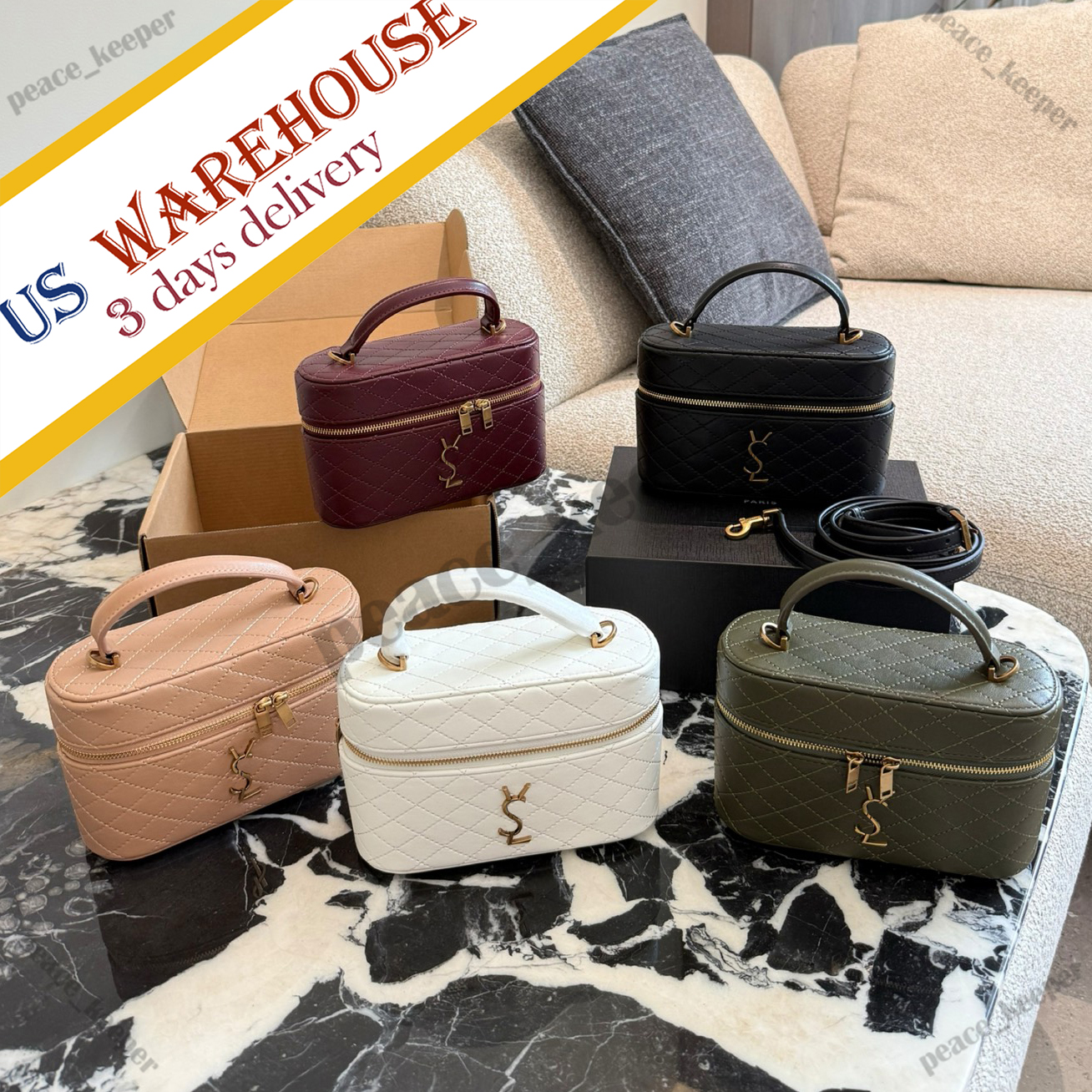 Designer bag luxury gaby makeup bag diagonal cross bag shoulder bag fashionable sheepskin small square bag women's handbag banquet makeup