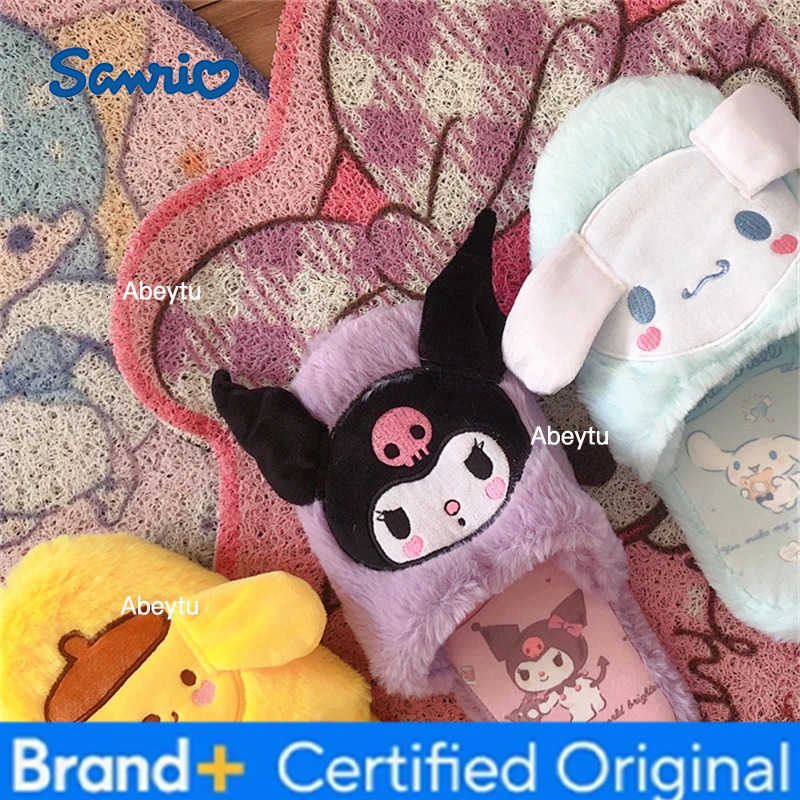 Sanrio Anime Slippers Japanese Style Indoor Slippers Home Shoes Floor Slippers Flat Non-slip Girl Kuromier Printing Pink Purple Gifts H251230