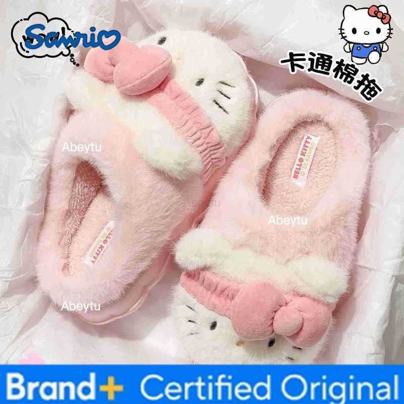Sanrio Kuromi Melody Cotton Slippers Home Thick Bottom Warm Soft Comfortable Cotton Slippers Outdoor Couple Shoe Anime Peripheral Gifts H251230